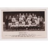 Football postcard, Manchester United photographic card showing squad & officials for 1907/08 season,
