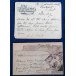 Postcards, Topographical, 2 early postally used UK cards, inc. intermediate size red/brown