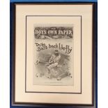 Cricket, Framed Boy's Own Paper September 28th 1895 front cover featuring Dr. W.G. Grace 'On The