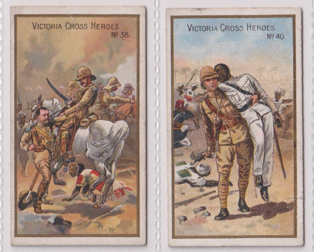 Cigarette cards, Taddy, Victoria Cross Heroes, (21-40) 2 cards, no 38 (gd) & 40 (fair/gd)