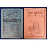 Football programmes, Millwall v Tottenham 29 Oct 1932 Div 2, & Tottenham v Millwall 27 Sep 1930