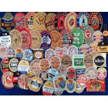 Beer labels, a mixed shape, size and age collection of approx 64 labels which include 17 interesting