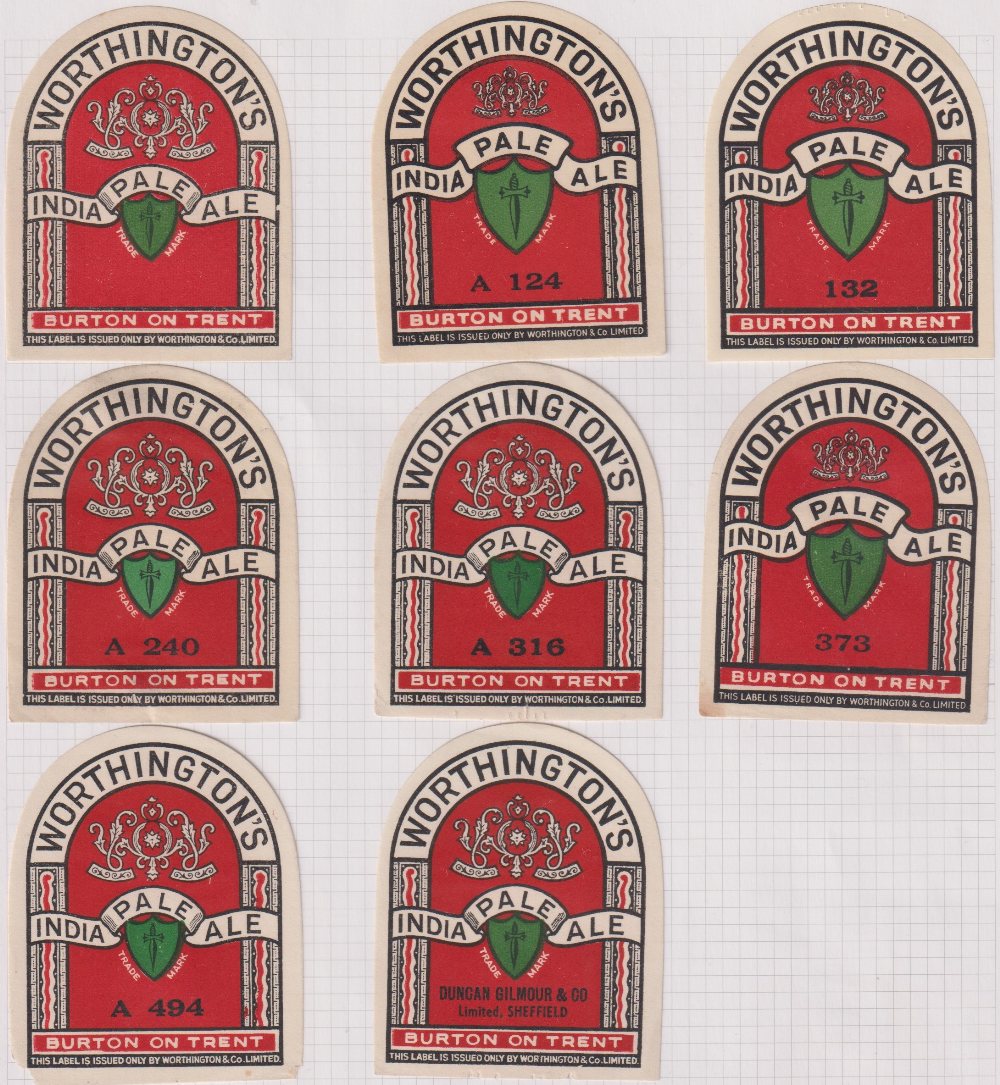 Beer labels, a mixed shape, size and age collection of 55 labels, Worthington & Co, Burton on - Image 3 of 7
