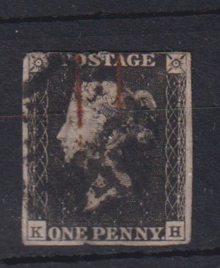 Stamps, GB QV 1840 pair of 1d blacks, NC & KH, each with 3 margins and black MX cancels. One has a