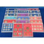 Coin Sets, 19 cased coin sets and part sets to include Veiled Head Coinage of Queen Victoria, Type