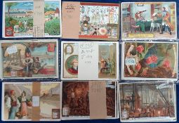 Trade cards, Liebig, 8 German sets, Bismarck ref S581, European Cities & Costumes ref S584, Cuba ref