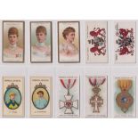 Cigarette cards, Taddy, 15 type cards, Royalty Series (3), Heraldry (2), Famous Jockeys (with frame)