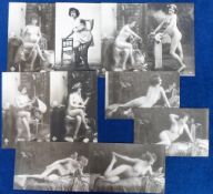 Postcards, Glamour / Nudes, 10 RP's, plain back, nice selection by J.B. (vg) (10)