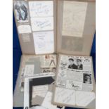 Autographs, a remaindered collection of 4 modern scrapbooks of 1960s-1980s magazine cuttings,