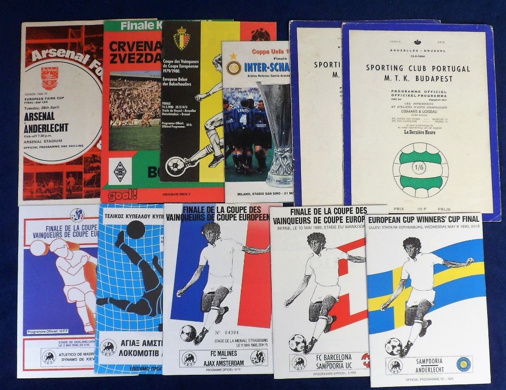 Football programmes, 11 Cup Final programmes, 8 European Cup Winners Cup Final programmes,