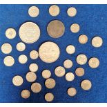 Coins, GB silver coins to comprise 14 x 6d, 15 x 3d, 1817 half crown, 1935 and 1937 Crowns (32)