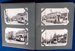 Tram Photographs London, an album containing 214 postcard sized b/w images of trams prior to the