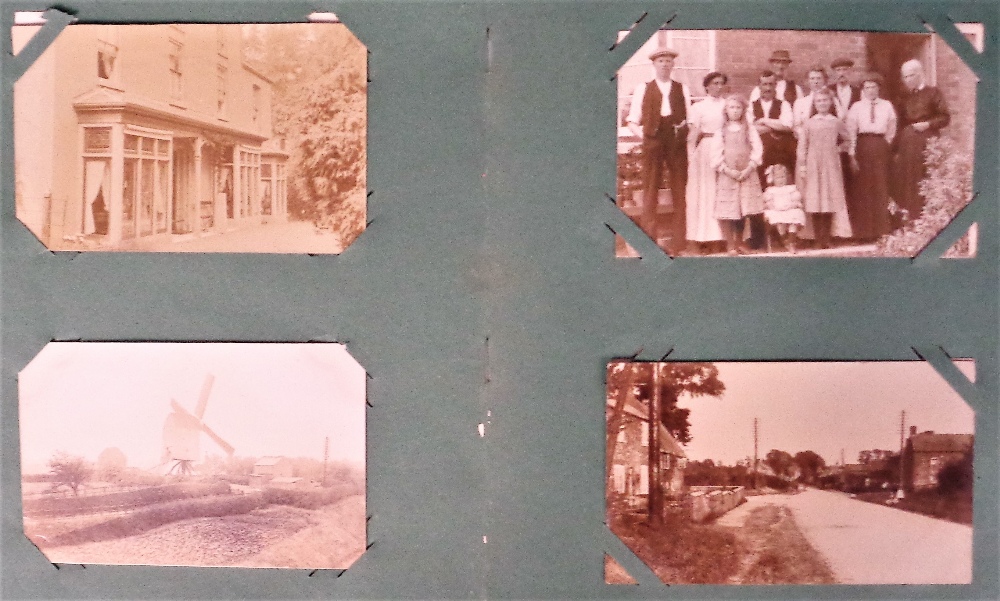 Postcards, a mixed collection of approx. 100 cards in vintage album inc. Social History with RPs - Image 3 of 3