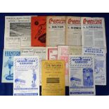 Football programmes, 1940's selection (15), inc. Wolves v Derby Co 3 Nov 1945, Brentford v