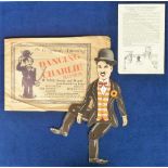 Ephemera, a Charlie Chaplin dancing doll in original envelope complete with instructions circa