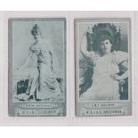 Cigarette cards, Churchman's, Actresses (Unicoloured) (Blue printing), two cards, Sadie Martinot &