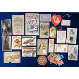 Ephemera, a selection of interesting small items to include Russian 1909 10 ruble bank note (ex),