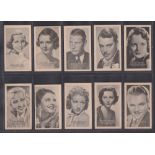 Cigarette cards, USA, Brown & Williamson, Movie Stars (set, 50 cards) (gd)