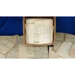 Deeds, Documents and Indentures, Kent, approx 110 paper and vellum documents 1701-1944 inc. wills,