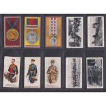 Cigarette cards, Smith's, 10 military type cards, Medals (3), Boer War Series (Coloured, 3) & War