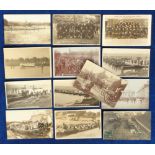 Postcards, Military, a selection of 13 RPs, mostly military, inc. detraining at Inverness Station,