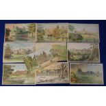 Trade cards, Johnston's Corn Flour, Stately Homes, 218mm x 132mm (10/12, missing nos 4 & 9) (2