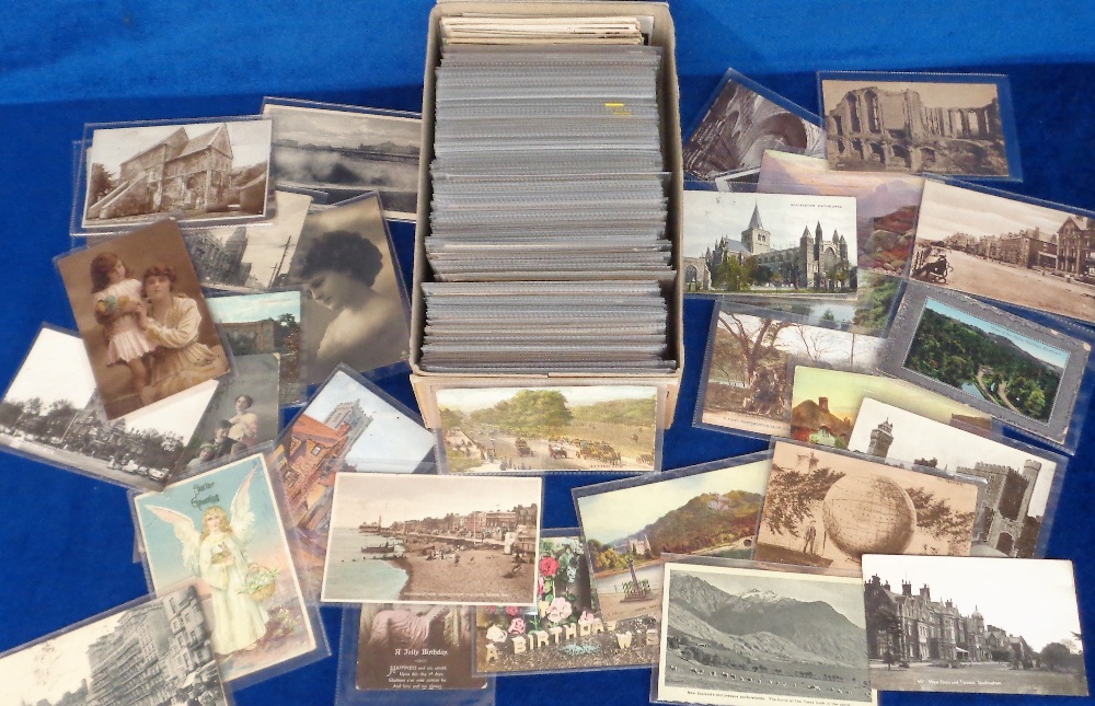 Postcards, a collection of approx. 400 mixed UK topographical and subject cards. Mainly villages,