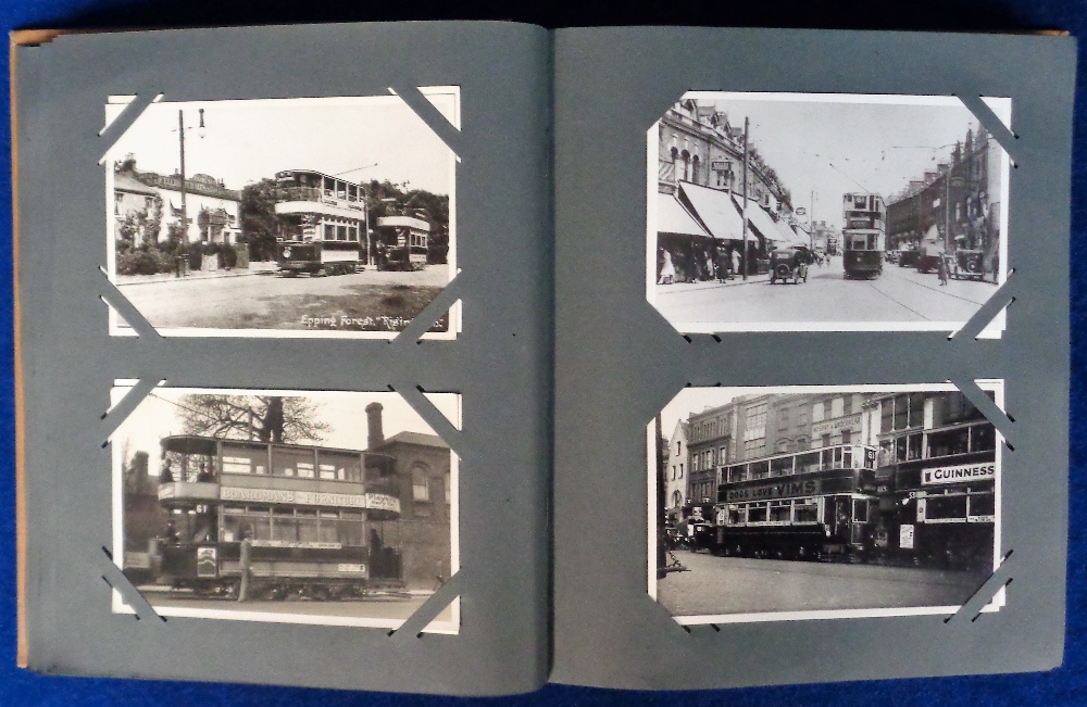 Tram Photographs London, an album containing approx 115 postcard sized b/w photos of earlier