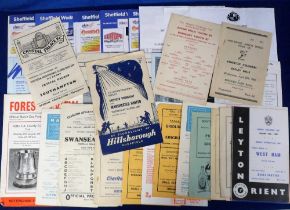 Football programmes, a collection of 50+ programmes, single sheet & 4 page editions, friendlies,