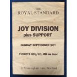 Music Poster, Joy Division (approx size 12 x 16"), plain poster reading 'The Royal Standard Joy