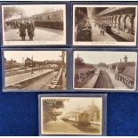 Postcards, an RP railway station interior views selection of 5 cards, inc. Blundell Sands Station