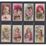 Cigarette cards, USA, Allen & Ginter, Fruits, 8 cards, Apple, Cantaloupe, Greenage, Limes, Lotus,