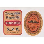 Beer labels, Charrington's, Anchor Brewery London, Golden Dinner Ale, vertical oval approx. 95mm