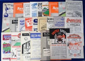 Football programmes, Chelsea FC, 1952/53, 25 away programmes, League & FA Cup games inc.