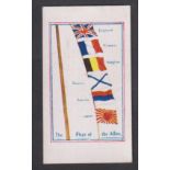 Cigarette card, S. Wales Tobacco Co, Army, Pictures, Cartoons etc, type card, no 7, 'The Flags of