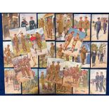 Postcards, Military, a complete set of 24 cards of WW2 Military Uniforms published by Gale &