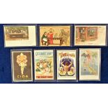 Postcards, Advertising, a selection of 7 product advertising cards, inc. Debeukelaer's Chocolate (