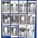 Postcards, Tennis, Male Tennis players, 12 RP's by Trim, various periods, inc. Menzel, Cochet,