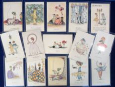 Postcards, Artist drawn, C.L. Shand, Art Deco Children (gd/vg) (15)