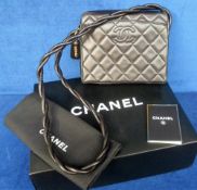 Chanel, Veau Graine/Metal Dore quilted black leather bag 94305 Noire with care leaflet, protective