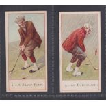 Cigarette card, Cope's, Golfers, two type cards, no 1, A Short Putt & no 5 An Enthusiast (gd) (2)