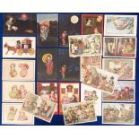 Postcards, Colombo/Bertiglia, a good selection of 23 cards of children, illustrated by Bertiglia (