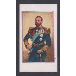 Cigarette card, J.M. Brown, Army Pictures, Cartoons etc, type card, King George V (without