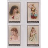 Cigarette cards, USA, Congress Cut Plug, Actresses, 'L' size, 101mm x 57mm (set, 12 cards) (1 with