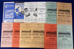 Football programmes, Oxford United selection, 12 programmes inc. homes v Bexleyheath, Bedford