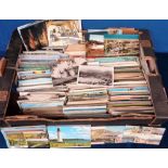Postcards, an interesting mixed selection of 2000+ mainly UK cards RPs, printed and artist drawn