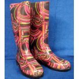 Designer Boots, boxed Pucci multi coloured ladies wellingtons size 36 unworn (vg)