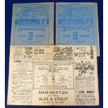 Football programmes, Millwall homes 1937/38 three programmes v Brighton, Bournemouth & Cardiff City,