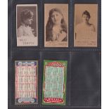 Cigarette cards, Wills, 5 cards, Actresses & Celebrities, Collotype, three cards Miss Fortescue ('