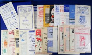 Football programmes, Millwall FC, 1954/55, 25 away programmes including Aldershot, Brighton, Bristol